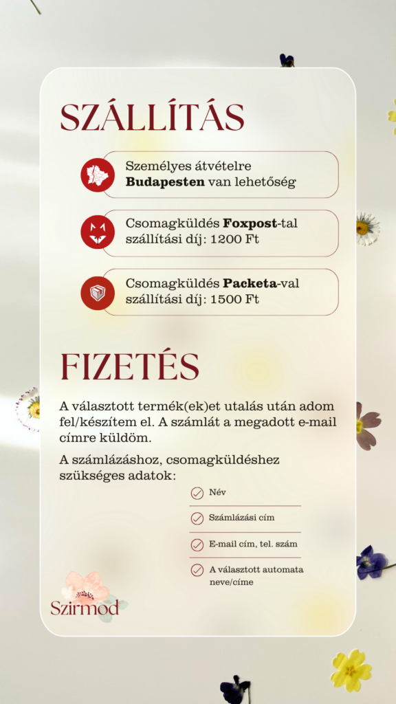 szállítás, fizetés